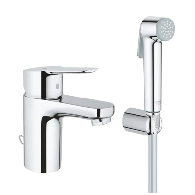 Смеситель для умывальника GROHE BAUEDGE с гигиеническим душем 3/8 23757000