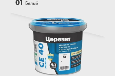 CERESIT ПЛИТКИ Затирка для СЕ 40 PREMIUM цвет No01 БЕЛЫЙ для швов 1-10 мм ВЕДРО 1 кг