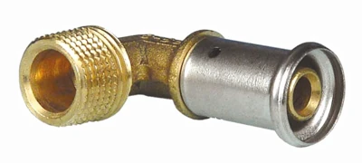 Угольник 90° НР, латунь пресс, 26x3/4" HENCO