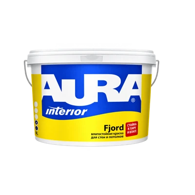 Краска влагостойкая Aura Fjord для стен и потолков, ванной и кухни, база А, 2,7 л