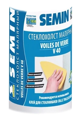 Стеклохолст малярный VOILES DE VERRE V40 SEMIN 1*50 м, 40 г/м2