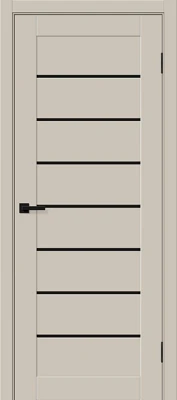 Дверь межкомнатная полотно Браво-22 Black Shine пэт Cream Silk 1900x550 мм