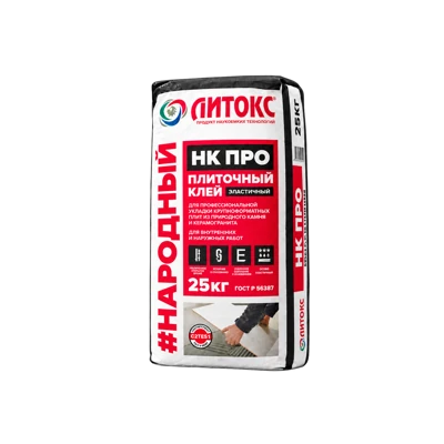 Плиточный клей ЛИТОКС NK PRO, 25 кг, высокодеформативный