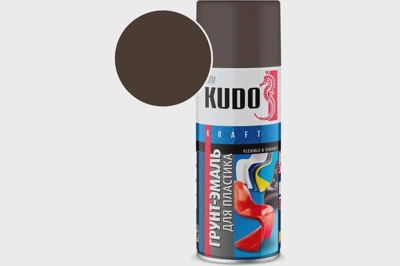 Грунт-эмаль аэрозоль KUDO №8017 коричневая для пластика