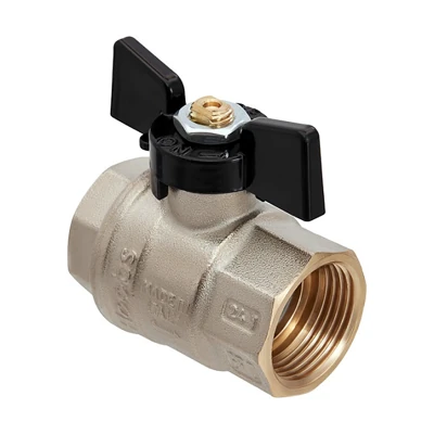 Кран шаровой Hoobs ВР-ВР 3/4", ручка-бабочка чёрная