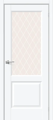 Дверь межкомнатная полотно Неоклассик-33 пэт White Silk 2000x600 мм Crystal