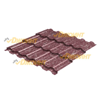 Металлочерепица ДЮНА 35 0,5 MATGRANIT LUX RAL 3005 красное вино