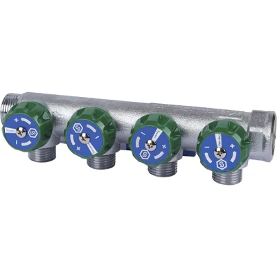 STOUT Коллектор регулирующий 3/4", 4 отвода 1/2" евроконус