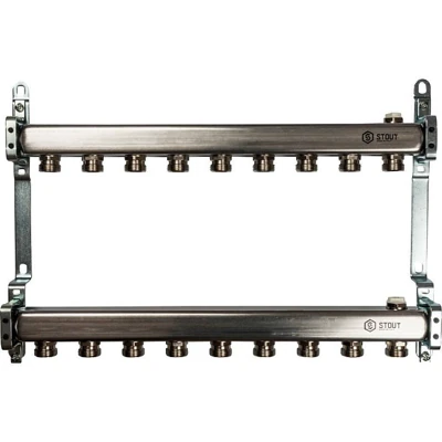 Коллектор из нержавеющей стали STOUT 1"/3/4"x9 вых.