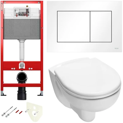 Комплект для подвесного унитаза 9400413.WC1 с панелью смыва TECEnow белый, с унитазом TECE V04