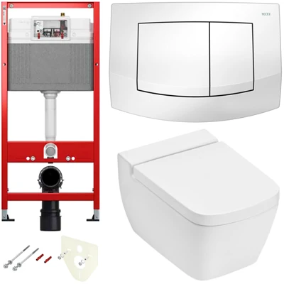 Комплект для подвесного унитаза K440200.WC2 с панелью смыва TECEambia белая, с унитазом TECEone
