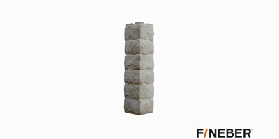Профиль фасадный Fineber Скол Наружный угол, 3D-Facture Светло- бежевый