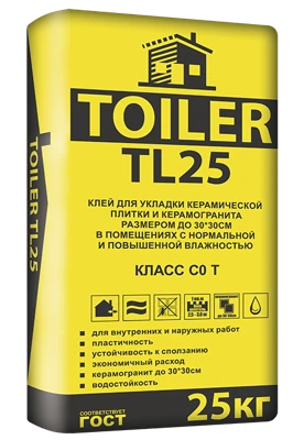 TOILER TL 25 Клей для плитки керамической, 25 кг