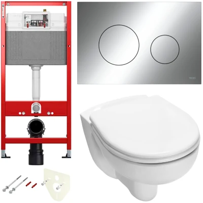 Комплект для подвесного унитаза К440921.WC1 с панелью смыва TECEloop хром глянец, унитаз TECE V04