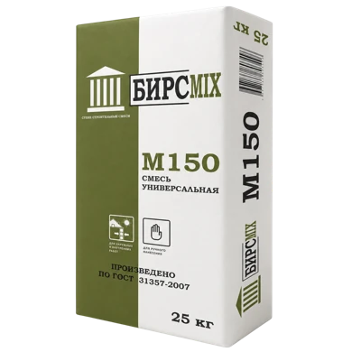 БИРСMIX ГОСТ М-150 Штукатурка цементно-песчаная 25 кг
