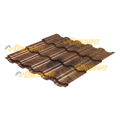 Металлочерепица ЭЛЛАДА 0,5 Printech Walnut (Грецкий орех)