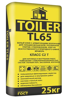 TOILER TL 65 Клей для плитки белый, 25 кг