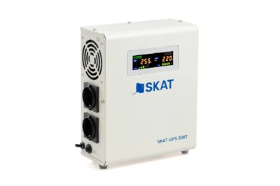 Источник бесперебойного питания SKAT UPS-500T 220 В, 500 ВА Рекомендуемая емкость АКБ – от 40 Ач