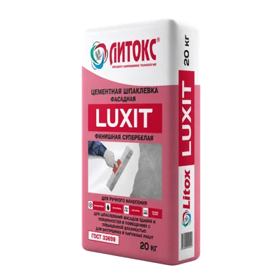 ЛИТОКС LUXIT Шпаклевка цементная фасадная белая 20 кг