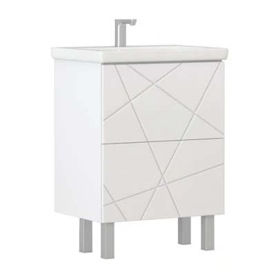 Тумба VIGO GEOMETRY 60 с умывальником 600-0-2 бел. (КОМО)