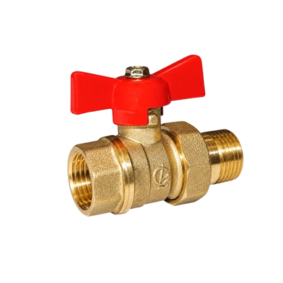 Кран шаровый Галлоп 1/2 с Американ ручка-бабочка (бантик) лат 232 PN40