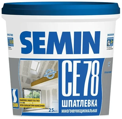 SEMIN Шпатлевка универсальная полимерная СЕ 78 синяя крышка 15 кг