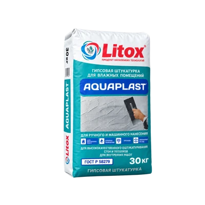ЛИТОКС AQUAPLAST Гипсовая штукатурка для влажных помещений 30 кг