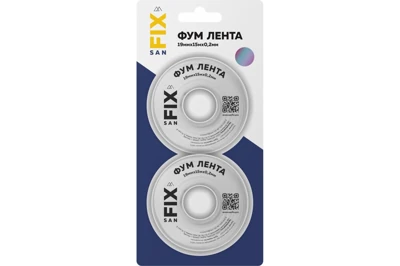 ФУМ-лента 19х0,2х15 м плотность 0,3 (блистер по 2 шт.) SANFIX