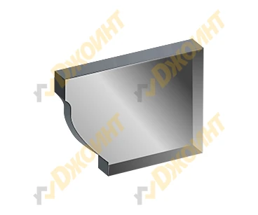 Заглушка желоба правая прямоугольная 120*86 RAL 7004 сигнальная серая