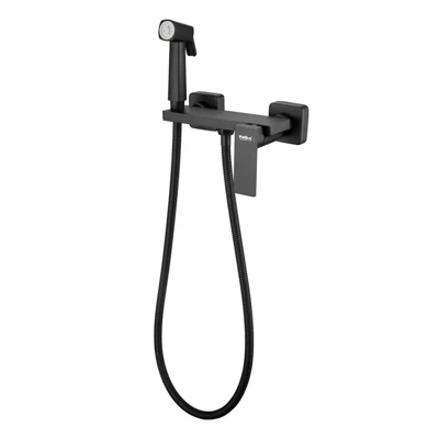 Смеситель для биде HAIBA HB5517-7 настенный с гигиеническим душем чёрный