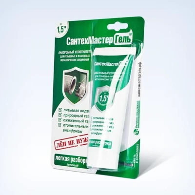 Гель-герметик СантехмастерГель 60 гр (для труб) зеленый 04015