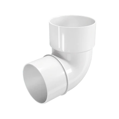 Колено трубы круглое D80 FINEBER RAL 9010 белое