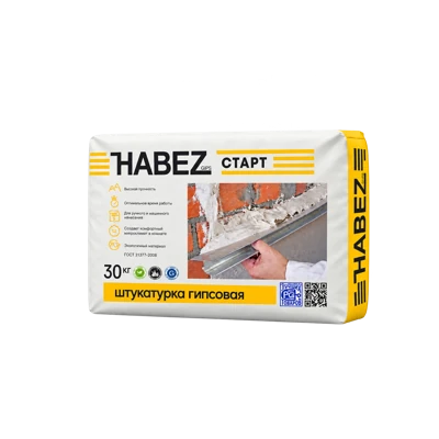 HABEZ СТАРТ Штукатурка гипсовая РН, 30 кг, белая