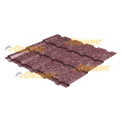 Металлочерепица Каскад 0,5 MATGRANIT LUX RAL 3005 красное вино