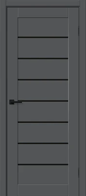 Дверь межкомнатная полотно Браво-22 Black Shine пэт Stormy Silk 1900x600 мм