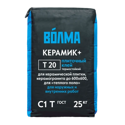 ВОЛМА Термостойкий плиточный клей Керамик плюс Т20 25 кг