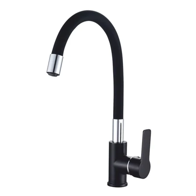 Смеситель для мойки HAIBA HB70113-7 черный, гибкий излив 1/2