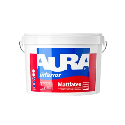 Краска моющаяся для стен и потолков Aura MATTLATEX основа TR 0,9 л