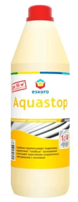 Грунт-влагоизолятор глубокого проникновения Eskaro Aquastop Stepler 1 л, концентрат 1:3