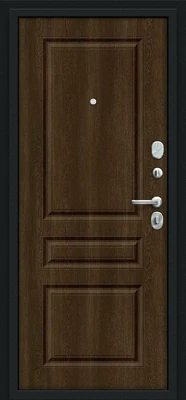 Дверь входная Пик Bravo R-2 Букле черное 2050x960 мм Dark Barnwood Левая