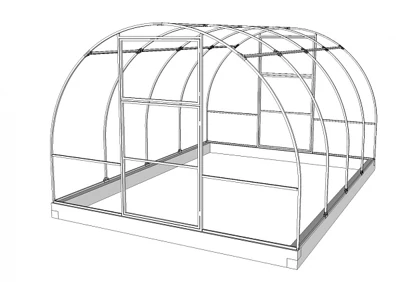 Каркас теплицы 3*2,1*6 м (Шаг дуги 1 м) оцинкованный