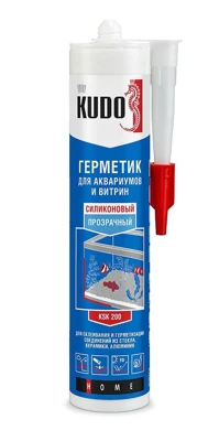 Герметик KUDO силиконовый для аквариумов и витрин KSK-200, прозрачный, 280 мл