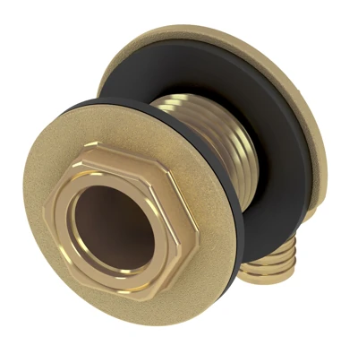 Угловое сквозное присоединение резьбовое TECEflex 16 х 1/2", латунь