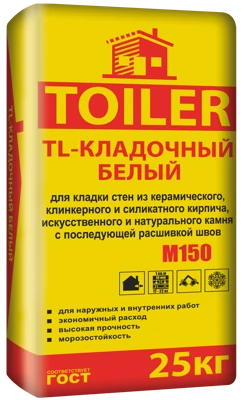 TOILER Раствор TL-КЛАДОЧНЫЙ Белый, 25 кг