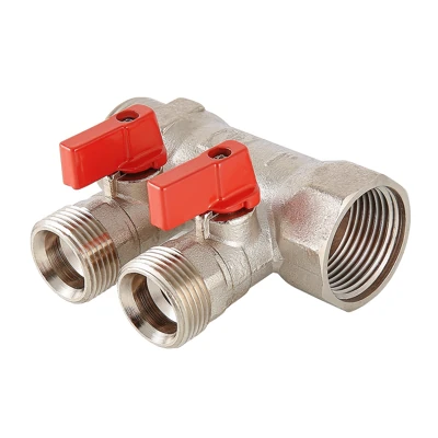 Коллектор с отсекающими кранами Valtec 1"х3 выхода, евроконус 3/4"