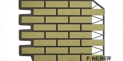 Фасадная панель Fineber Дачный Кирпич баварский Песочный
