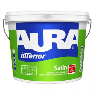 Краска Aura SATIN для обоев и структурных поверхностей, 0,9 л