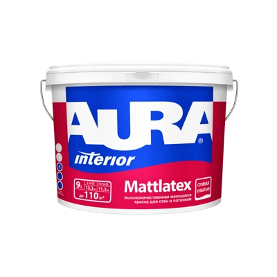 Краска моющаяся Aura Mattlatex Interior 9 л (база TR)