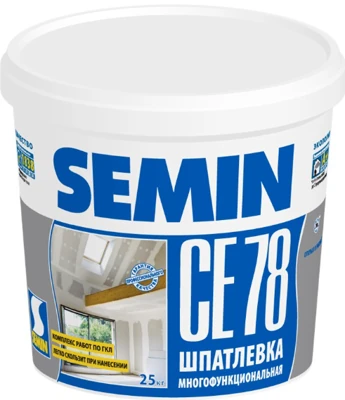 SEMIN Полимерная шпаклевка универсальная многофункциональная CE 78 (белая крышка) 25 кг