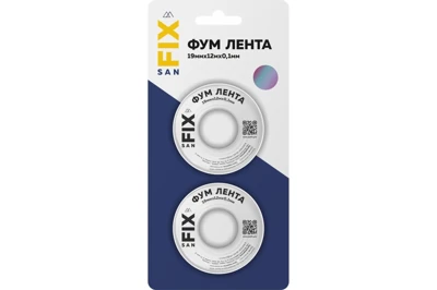 ФУМ-лента 19х0,1х12 м плотность 0,3 (блистер по 2 шт.) SANFIX